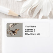 日本のフクロウの夜の木の切り飛んでいるの夜 ラベル (インサイチュ)