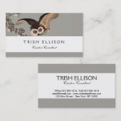 日本のフクロウの夜の木の切り飛んでいるの夜 名刺 (正面/裏面)