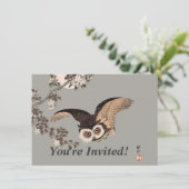 日本のフクロウの夜の木の切り飛んでいるの夜 招待状 (スタンド正面)