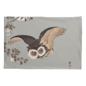日本のフクロウの夜 月 木版画 飛ぶ夜 枕カバー (裏面)