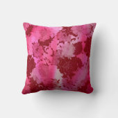 日本のフローラの赤いパターン クッション (裏面)