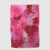 日本のフローラの赤いパターン ゴルフタオル (正面)