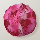 日本のフローラの赤いパターン ラウンドクッション (裏面)