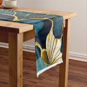 日本のフローラティール（緑がかった色）金ゴールド ショートテーブルランナー (インサイチュ)