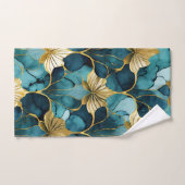 日本のフローラティール(緑がかった色)金ゴールド バスタオルセット (ハンドタオル)