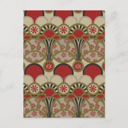 日本のフローラヴィンテージ壁紙 ポストカード (正面)