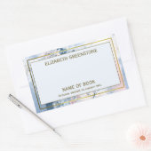 日本のフローラ作家署名蔵書票 長方形シール (封筒)