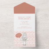 日本のフローラ手描き誕生日招待状 オールインワン招待状 (内側)