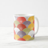日本のフローラ波：カラフルヴィンテージ コーヒーマグカップ (正面右)