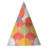 日本のフローラ波：カラフルヴィンテージ パーティーハット (裏面)