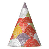 日本のフローラ波：カラフルヴィンテージ パーティーハット (左)