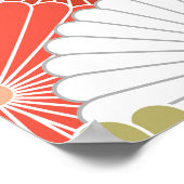 日本のフローラ波：カラフルヴィンテージ ポスター (角)