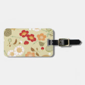 日本のフローラ着物柄ファインアート ラゲッジタグ (正面横)