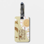 日本のフローラ着物柄ファインアート ラゲッジタグ (裏面縦)