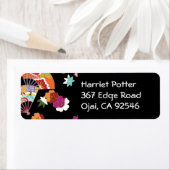 日本のフローラ着物柄ファインアート ラベル (インサイチュ)