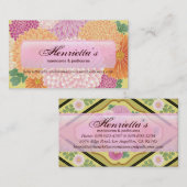 日本のフローラ着物柄ファインアート 名刺 (正面/裏面)