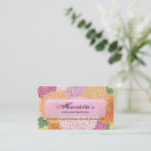 日本のフローラ着物柄ファインアート 名刺 (スタンド正面)