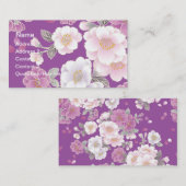 日本のフローラ着物柄ファインアート 名刺 (正面/裏面)