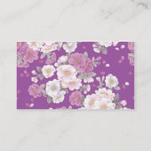 日本のフローラ着物柄ファインアート 名刺 (裏面)