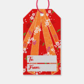 日本のフローラ着物柄春 ギフトタグ (裏面)