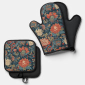 日本のフローラ系列 鍋つかみ&鍋敷きセット (正面/裏面)