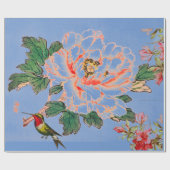 日本のプリントコラージブルーラッピング紙 ラッピングペーパー (フラット)