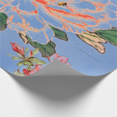 日本のプリントコラージブルーラッピング紙 ラッピングペーパー (角)