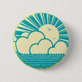 日本のプリントヴィンテージデザインジャパンスタイル 缶バッジ (正面)