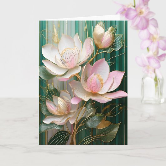 日本のモクレンアートの花咲く壁紙 カード (蘭)