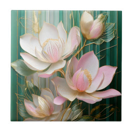 日本のモクレンアートの花咲く壁紙 タイル