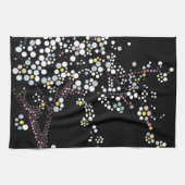 日本のモザイク桜の花柄 キッチンタオル (横)