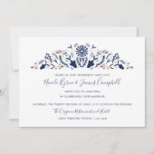 日本のモダンなコイと蓮の花のウェディング 招待状 (正面)