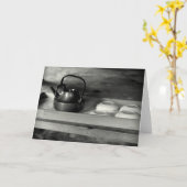 日本のモノクロ カード (黄色い花)