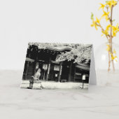 日本のモノクロ カード (黄色い花)