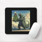 日本のモンスター怪獣がクリスマスツリーを持っている マウスパッド (マウス)