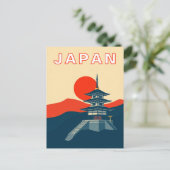 日本のレトロな旅芸術の多宝塔 ポストカード (スタンド正面)