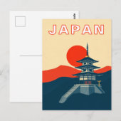 日本のレトロな旅芸術の多宝塔 ポストカード (正面/裏面)