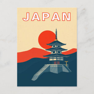 日本のレトロな旅芸術の多宝塔 ポストカード