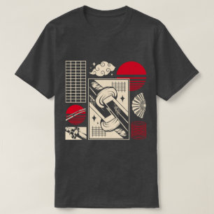 日本のレトロ侍 刀 美意識パターン Tシャツ