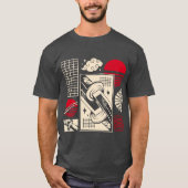 日本のレトロ侍 刀 美意識パターン Tシャツ (正面)