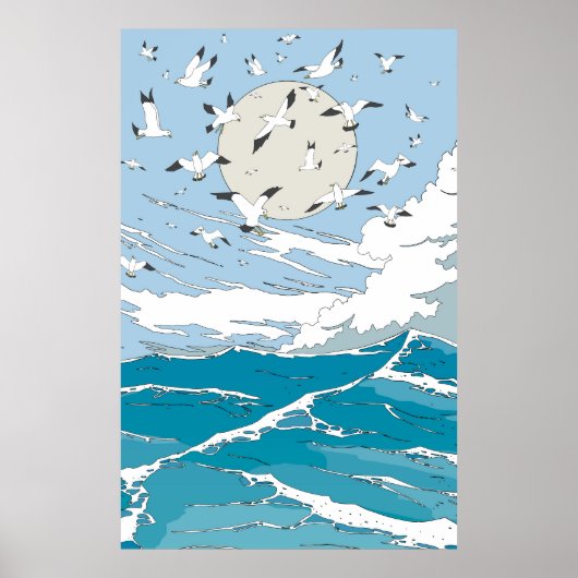 日本のヴィンテージの風景 ポスター (正面)