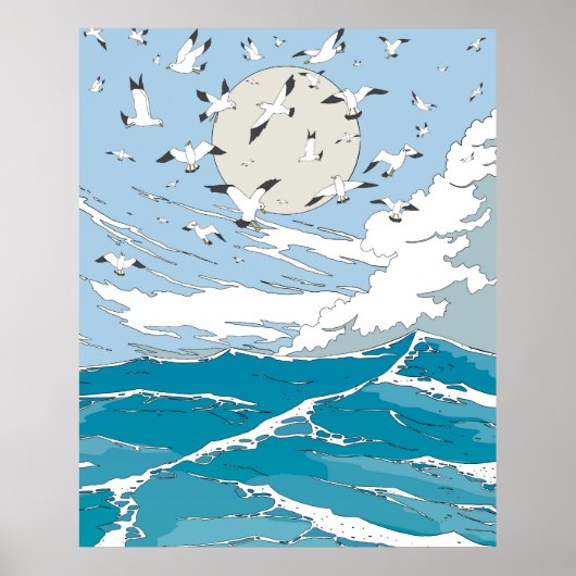 日本のヴィンテージの風景 ポスター (正面)