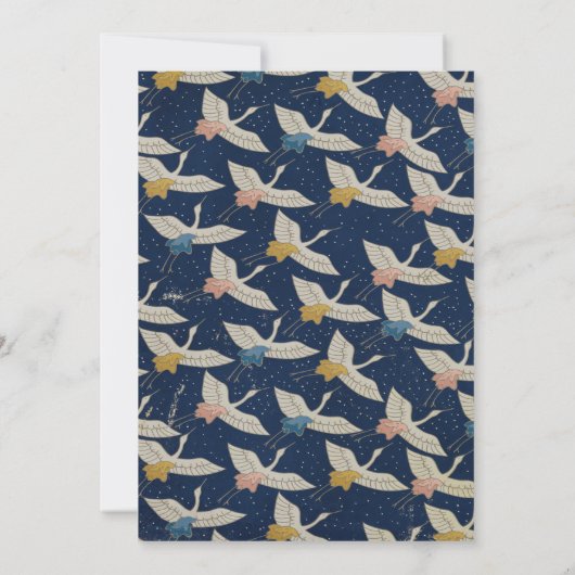 日本のヴィンテージクレーンブルーエレガントな結婚式 招待状