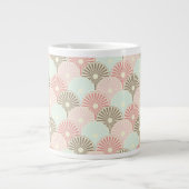 日本のヴィンテージパターン ジャンボコーヒーマグカップ (正面)