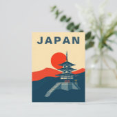 日本のヴィンテージ旅行アート 宝塔寺院 ポストカード (スタンド正面)