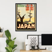 日本のヴィンテージ旅行ポスター ポスター (ホームオフィス)