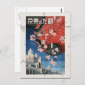 日本のヴィンテージ旅行ポスター ポストカード (正面/裏面)