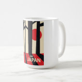 日本のヴィンテージ森林旅行ポスター コーヒーマグカップ (正面右)