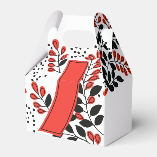 日本のヴィンテージ花札お願いボックス7月リボン フェイバーボックス (正面サイド)