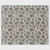 日本のヴィンテージ花模様 ラッピングペーパー (フラット)